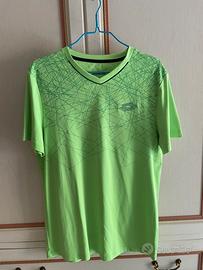 T-shirt Tennis Lotto Verde Fluo Nero Uomo