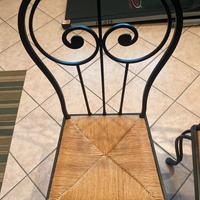 4 Sedie in ferro battuto Vintage