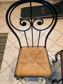 4 Sedie in ferro battuto Vintage