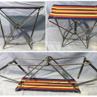 Sedia pieghevole da campeggio anni '50 sgabellino