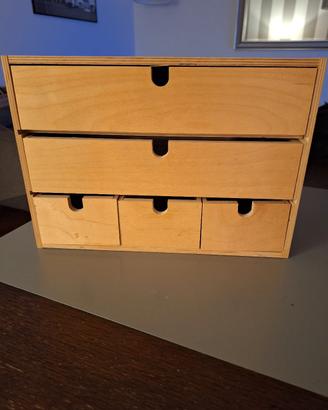 cassettiera scrivania legno