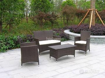 Set giardino in polyrattan sintetico tavolo sedie
