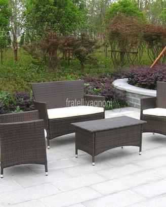 Set giardino in polyrattan sintetico tavolo sedie