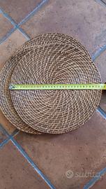 Set di 12 sottopiatti in Rattan intrecciato a mano