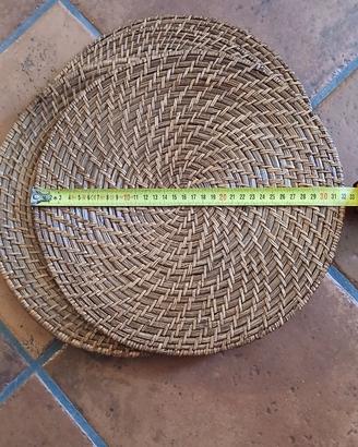Set di 12 sottopiatti in Rattan intrecciato a mano