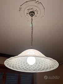 LAMPADARIO VINTAGE VETRO SATINATO 54cm - classico