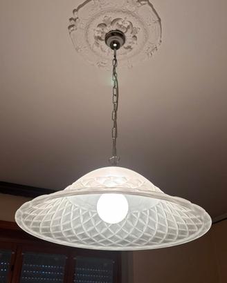 LAMPADARIO VINTAGE VETRO SATINATO 54cm - classico