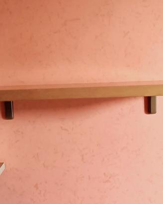 Mensola legno di rovere+staffe e copri staffe
