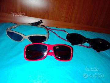 Stock tre occhiali sole per bambini da 0 a 2 anni