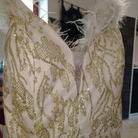 abito cerimonia oro e nude