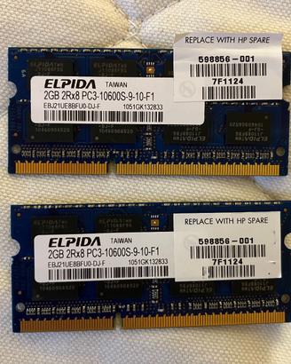 Elpida 4GB (2x2GB) DDR3 SODIMM EBJ21UE8BFUO-DJ-F 2