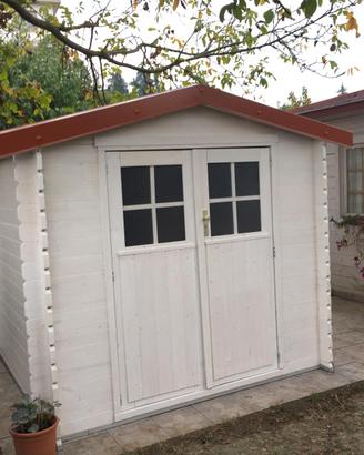 Porta doppia anta in legno per casetta giardino