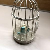 Gabbia in metallo con uccellino