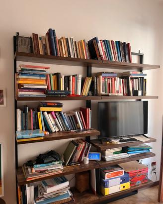 Libreria legno + ferro battuto