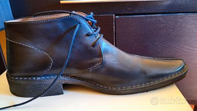 Polacchine vera pelle HUNDRED 100 blu notte/nero