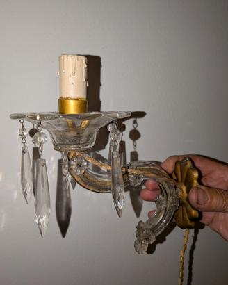 coppia di lampadari abat jour vintage 