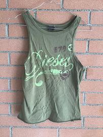 Canottiera Diesel verde militare