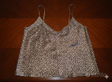 Top La Perla in Pura Seta - Stampa Leopardata