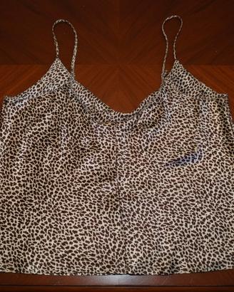 Top La Perla in Pura Seta - Stampa Leopardata