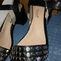 sandali donna n.37 nere con Tomaia pelle