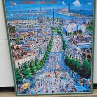 Quadro stampa con cornice  la rambla Barcellona