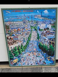 Quadro stampa con cornice  la rambla Barcellona