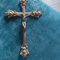 Crocifisso antico in ottone 