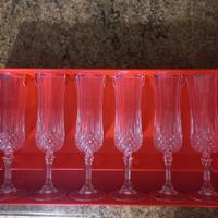 6 bicchieri flutes longchamp cristallo
