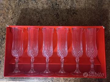 6 bicchieri flutes longchamp cristallo