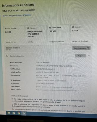 Pc funzionante completo di modem
