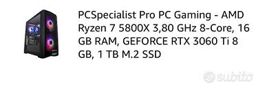 Pc Gaming fisso-Ryzen 7 5800X/RTX 3060