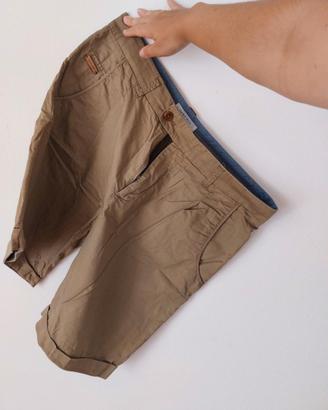 Pantaloni bermuda beige da uomo in cotone Zara Man