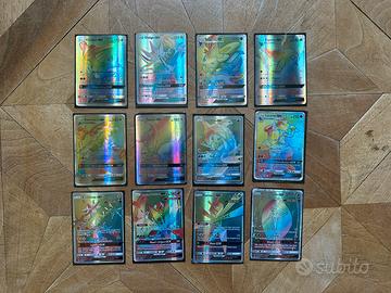 Set 12 carte Pokémon GX/EX Full Art Olografiche