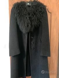 Cappotto nero mohair e montone