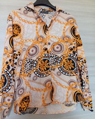 camicia beige e oro - donna