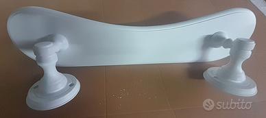 Mensola legno sagomata Curva laccata Bianca opaco