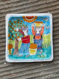 Giovanni De Simone – piatto quadrato in ceramica