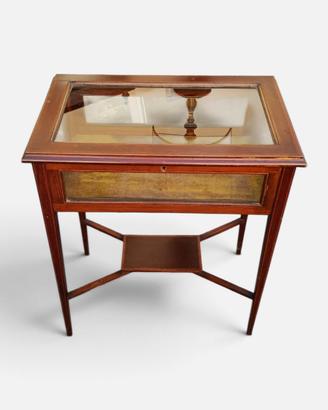 Antico mobiletto vetrinetta Eduardiano fine 800