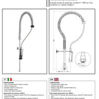 Gruppo doccia lavaggio stoviglie