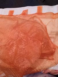 Coppia di Tende in organza arancioni