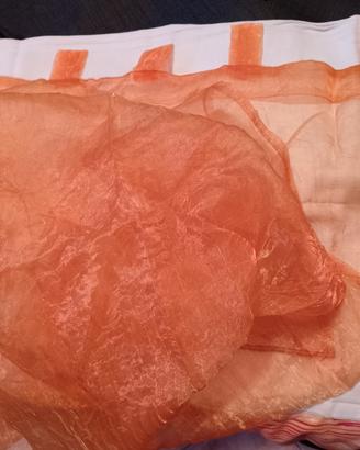 Coppia di Tende in organza arancioni