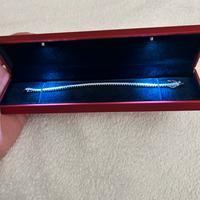 Bracciale tennis placcaro oro bianco - argento 925