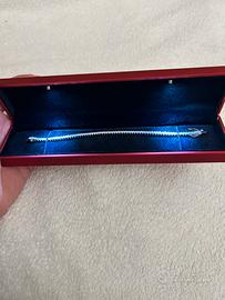 Bracciale tennis placcaro oro bianco - argento 925