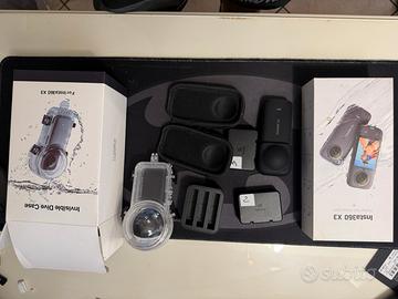 Insta360 x3 con invisivile dive 3 batterie