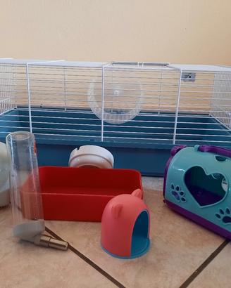 Gabbia completa accessori per criceti