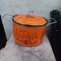 Pentole e coperchi smaltati vintage Siltal anni 70