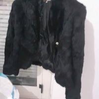 Giacca nera in pelliccia vera taglia S