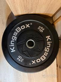 2 Bumper Plates KingsBox Royal Black 25kg – nuovi