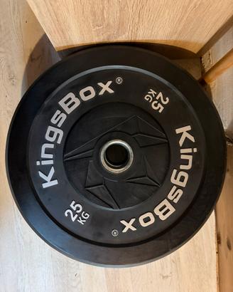 2 Bumper Plates KingsBox Royal Black 25kg – nuovi