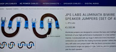JPS LABS ALUMINATA SPEAKER JUMPERS SET DI 4 NUOVO